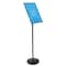 Azar Displays Black Pedestal Sign Holder for Floor Swivel Frame for Portrait/Landscape on Straight Pole Stand 300357-BLK - alternate 2
